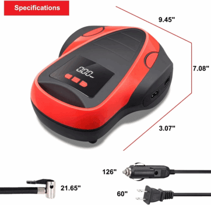 Tire Inflator Air Compressor, Portable DC/AC Air Pump for Car Tires 12V DC and Other Inflatables at Home 110V AC, Digital Electric Tire Pump with Pressure Gauge (2 set)