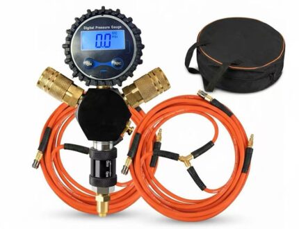 4 Tire Inflation Deflation System, Pressure Equalizer Fits Up To 155" Wheelbase, Air Down Flexible Hose And Digital Gauge, Quick Connect Chucks