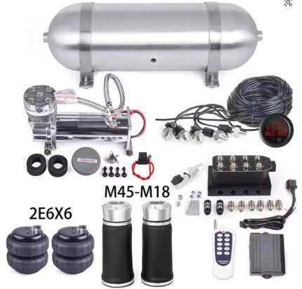 Car Air Ride Suspension Kit Air Ride Management With M45 Airbag & Pressure Gauge &Air Tank & Compressor for Perodua Honda Toyota