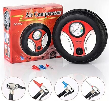 12V Car Air Compressor Portable 260PSI Electric Air Pump Car Tire Compressor 60W Portable Tire Pump for Car Bicycle Motorcycle Caravan Air Cushion